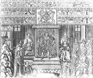 I. Jakab angol (1566-1625) az udvarban